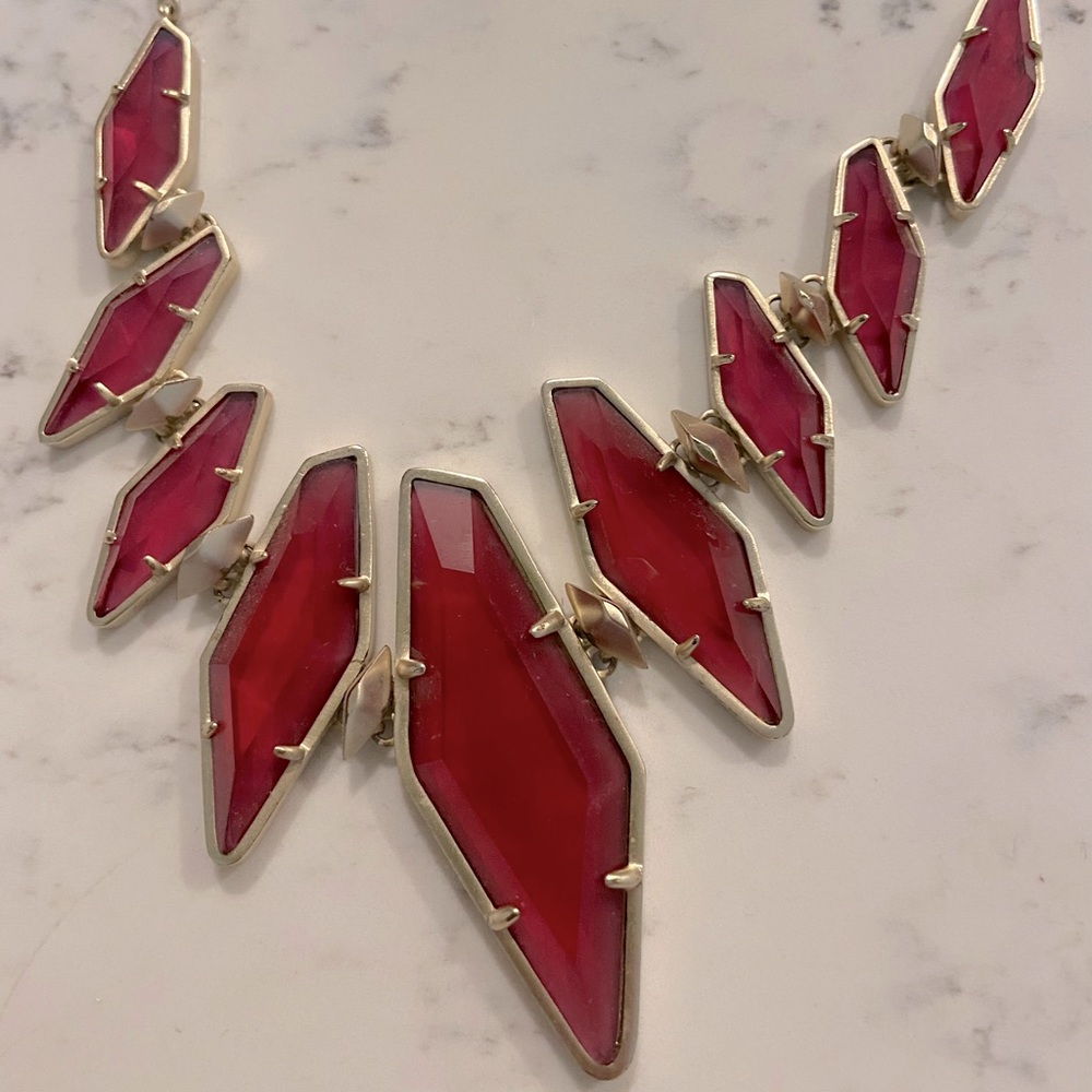 Kendra Scott. Statement gold necklace.